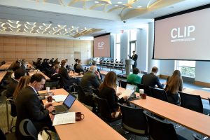 Joel Reidenberg, founder of CLIP, addresses attendees.Photos by Dana Maxson