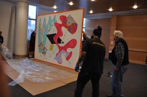 William Conlon watches Dream being unpacked. Photo by Patrick Verel