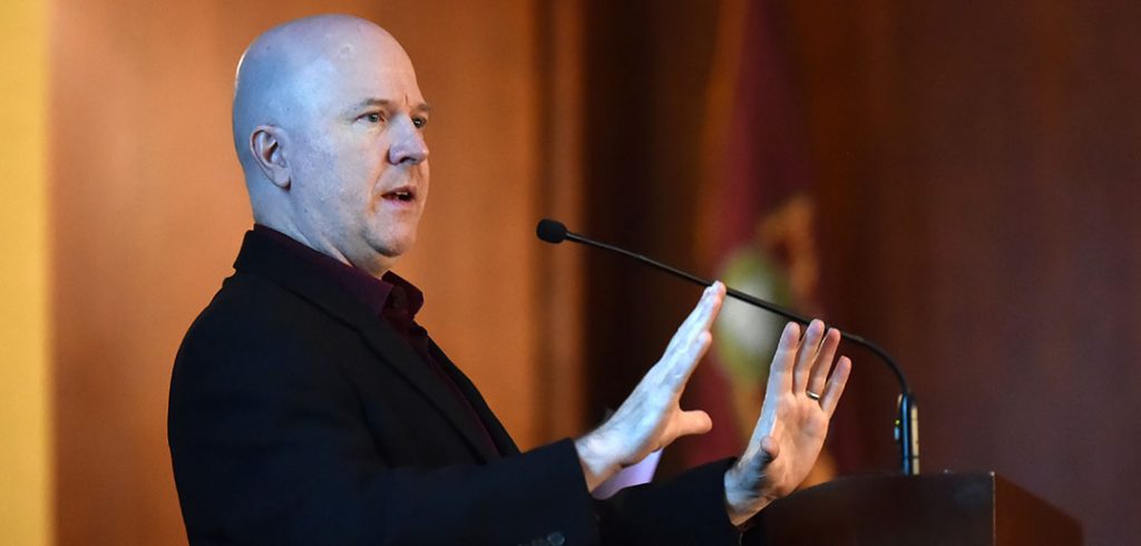 Bruce Maggs, Ph.D. delivers the talk “The Internet at the Speed of Light at Fordham's Lincoln Center campus