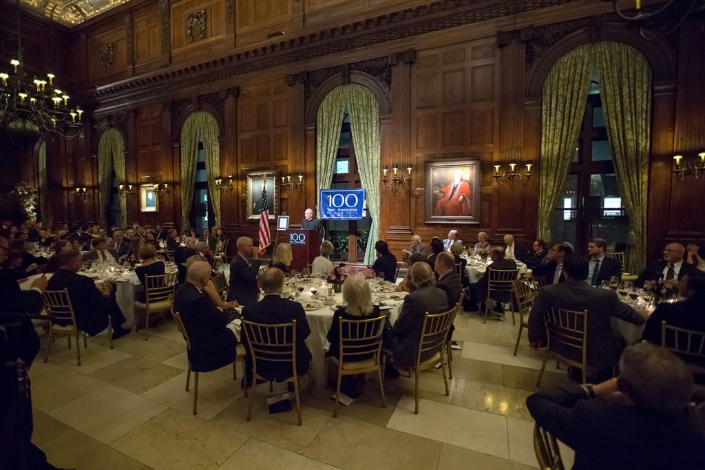 Joseph M. McShane addresses attendees at the University Club