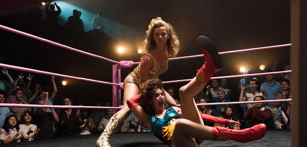 Betty Gilpin and Alison Brie in the first season of GLOW.