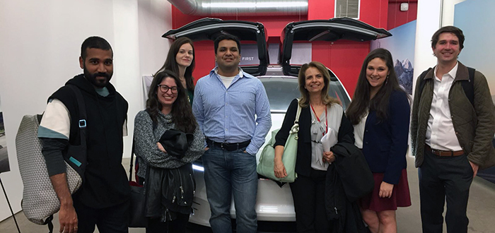 Shlomit Yanisky-Ravid and students at Tesla offices in New York City.