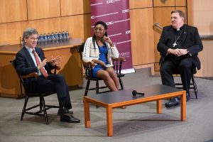 Jeffrey Sachs, Christine Emba and Cardinal Joseph Tobin