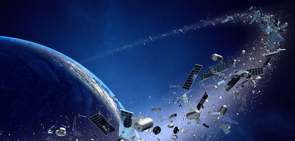 An artist's rendering of orbital debris