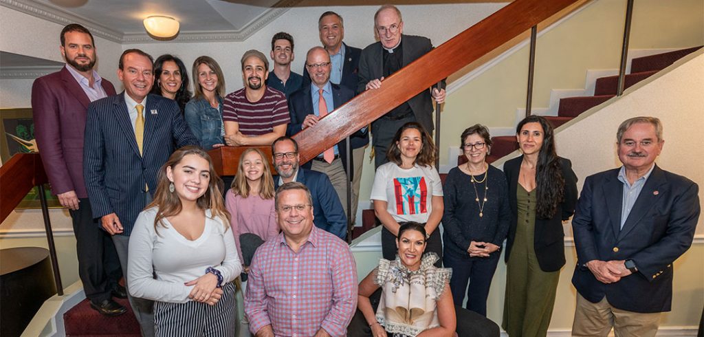 Fordham alumni, staff, and friends after seeing Hamilton in Puerto Rico