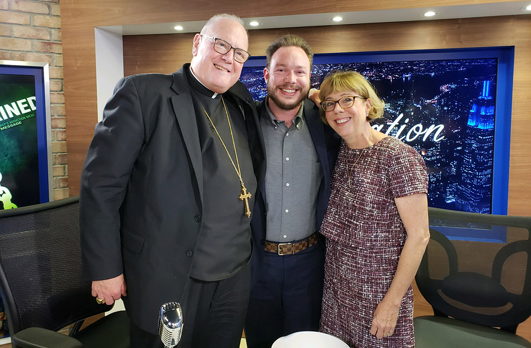 Timothy Cardinal Dolan with Nancy and J.P. Vericker