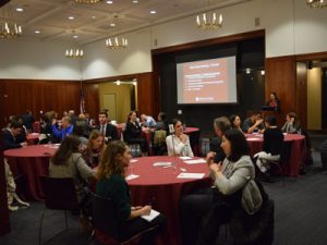 Mock interview session at round tables. 