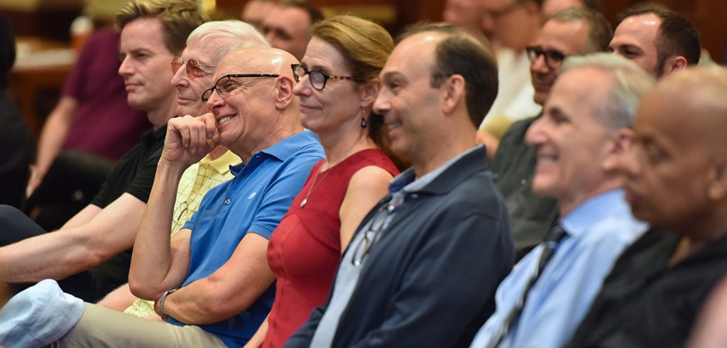 Parishioners from the Church of St. Francis Xavier in the Corrigan Conference Center