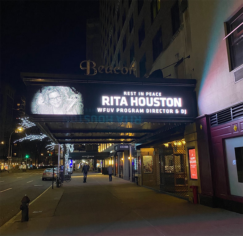 Beacon Theatre Marquee honoring Rita Houston