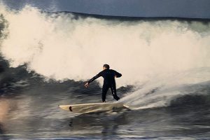 Bob Mignogna surfing his longtime favorite surf break, Lower Trestles at San Onofre State Beach in Southern California.