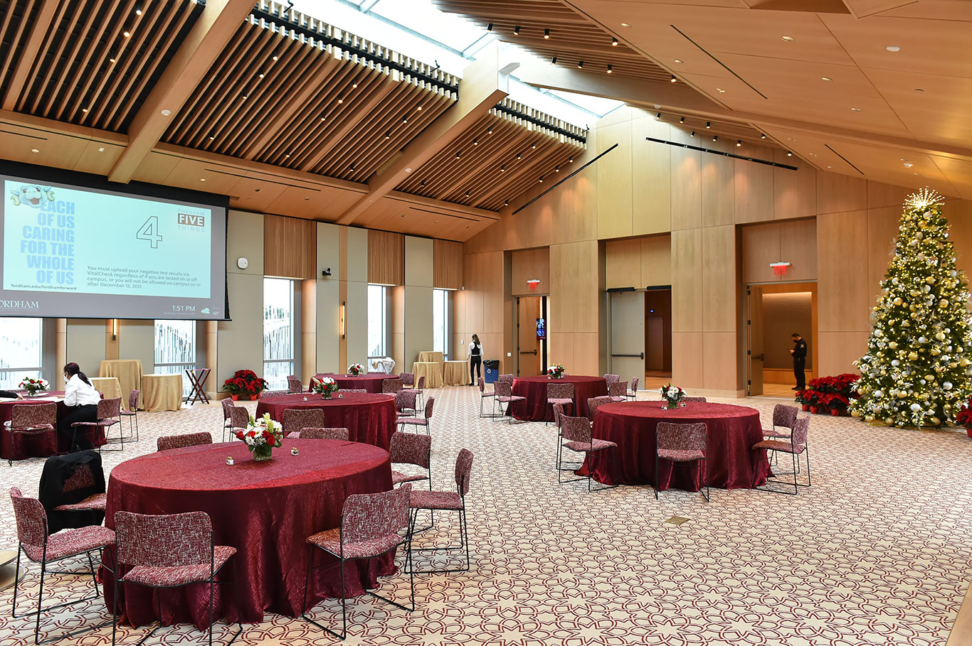 tables set up in the campus center multi purpose room