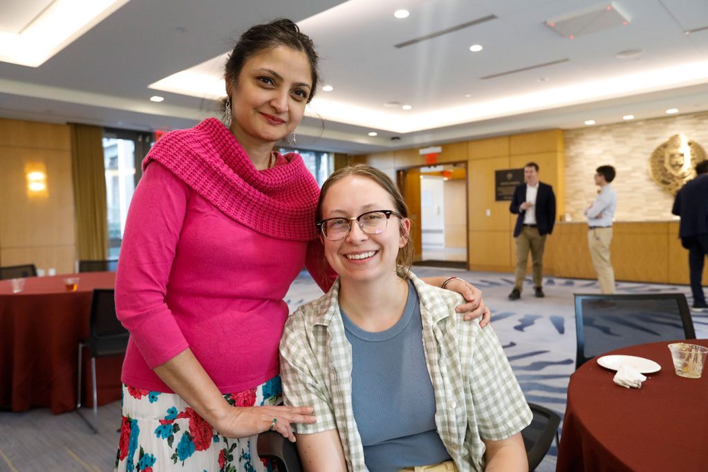 Ipsita Banerjee standing next to Mary Biggs