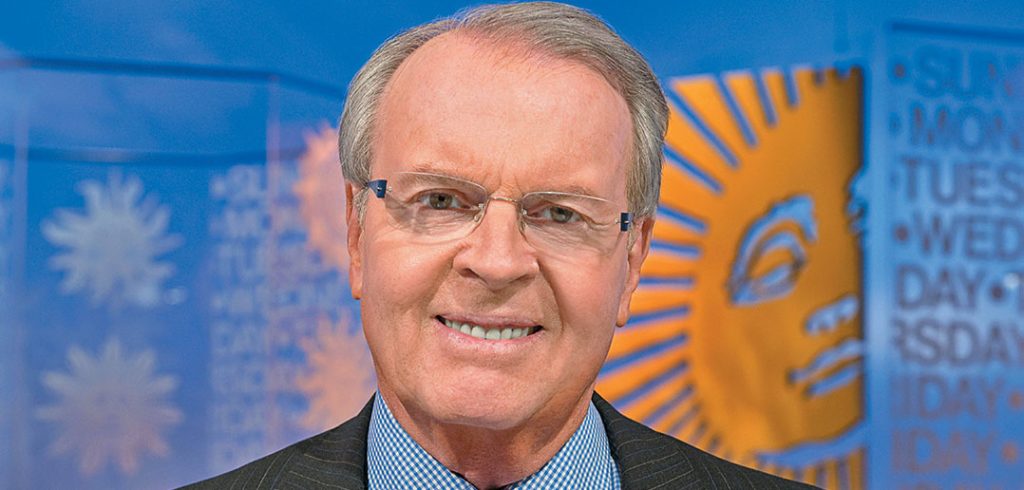 Charles Osgood on the set of CBS Sunday Morning