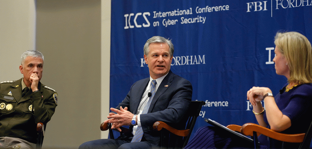 FBI director Chris Wray and NSA Director Gen. Paul Nakasone in conversation on stage