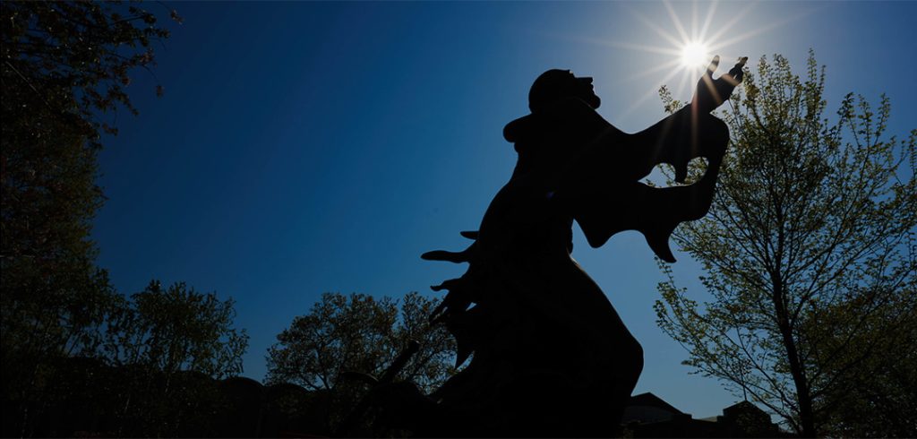 Statue of St. Ignatius Loyola at the Rose Hill campus