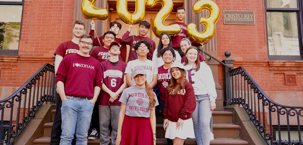 Fordham-bound students in Cristo Rey New York High School's Class of 2023.