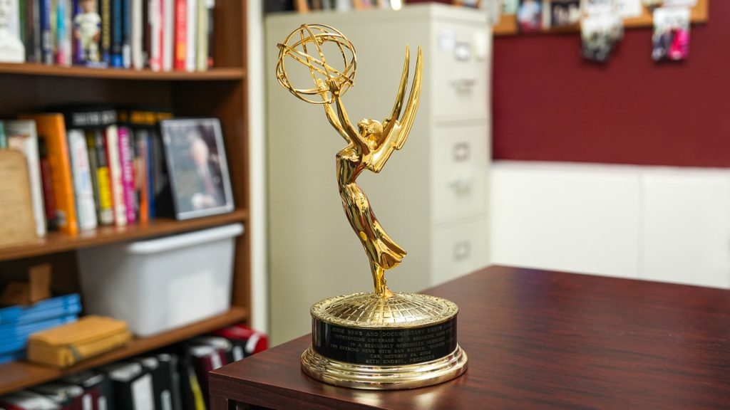 Beth's Emmy on her desk table