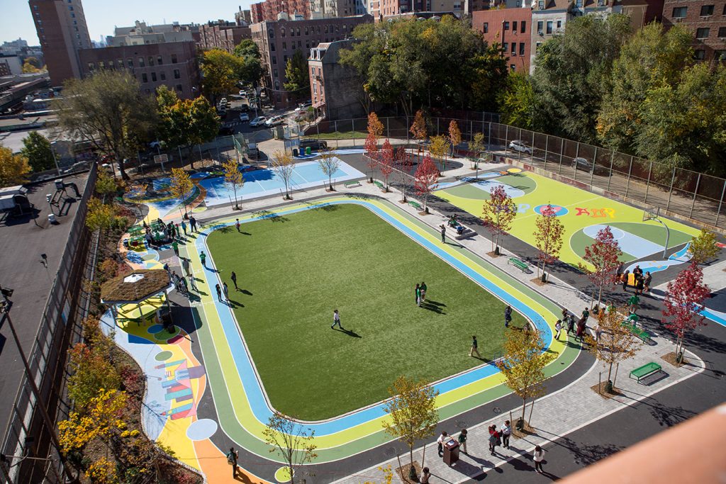 Aerial view of the playground